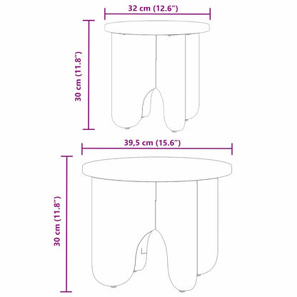 Tavolino da salotto 2 pcs Bianco Legno massello di pino