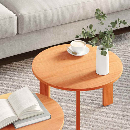 Tavolino da salotto 2 pz Marrone cerato 47,5 x 47,5 x 27 cm