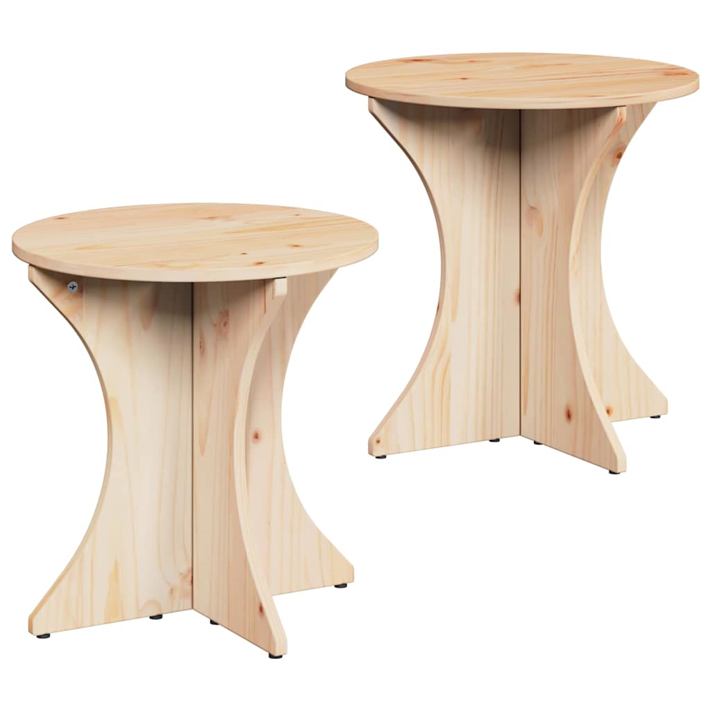 Tavolino da salotto 2 pcs Naturale Legno di pino massello