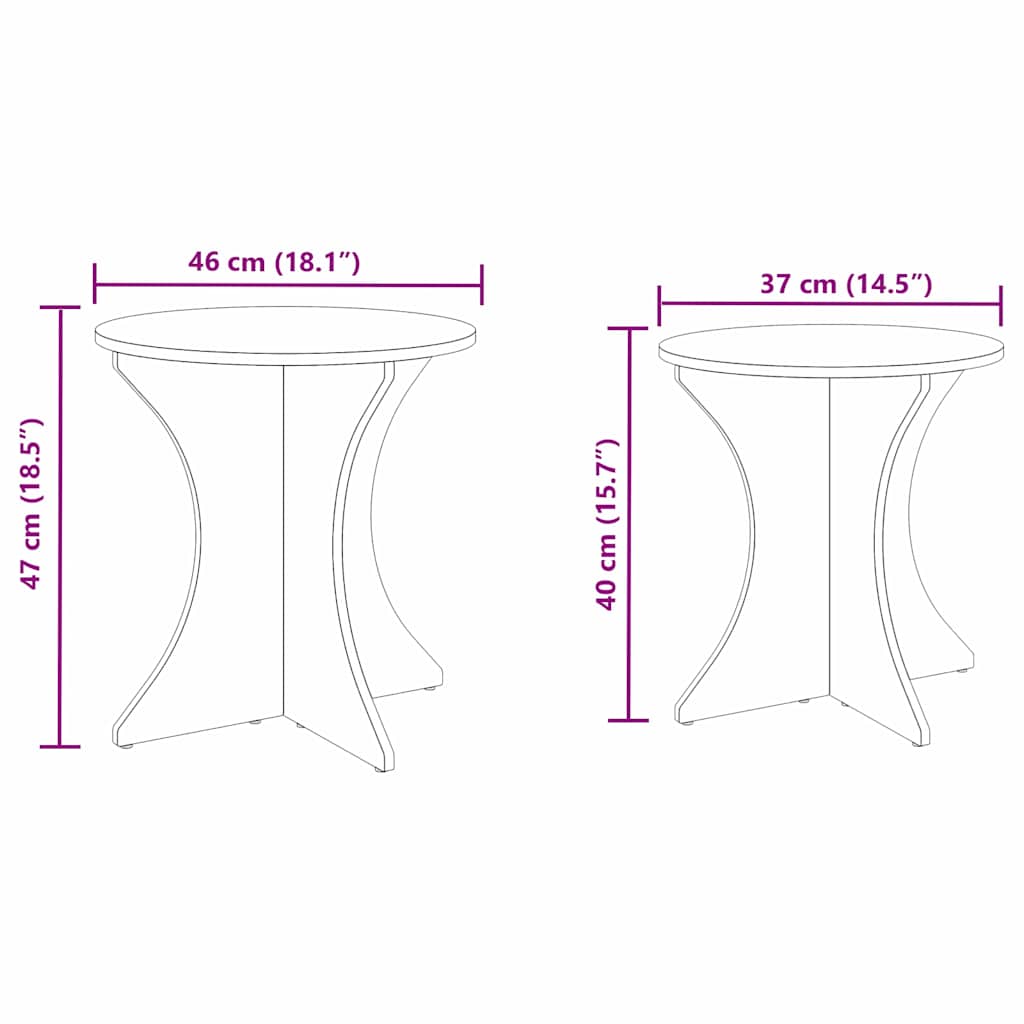 Tavolino da salotto 2 pcs Bianco Legno di pino massello | homemem39