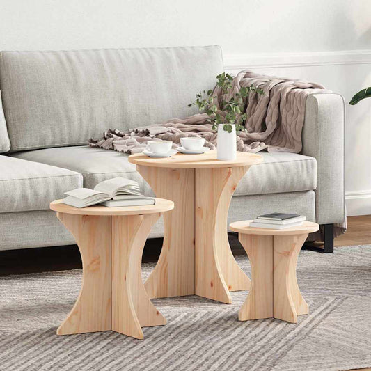 Tavolino da salotto 3 pcs Naturale | homemem39