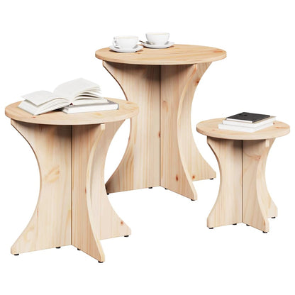 Tavolino da salotto 3 pcs Naturale