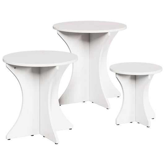 Tavolino da salotto 3 pcs Bianco