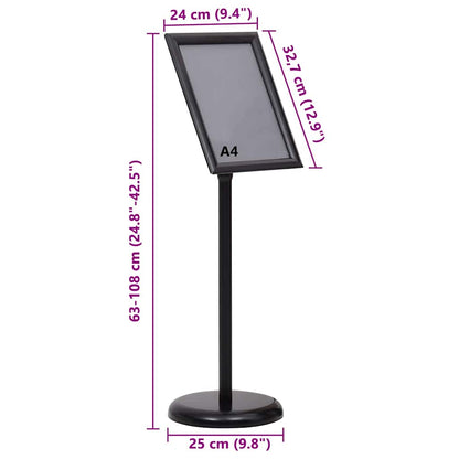 Supporti per poster 2 pcs Nero 32.5 x 24 x 78 cm