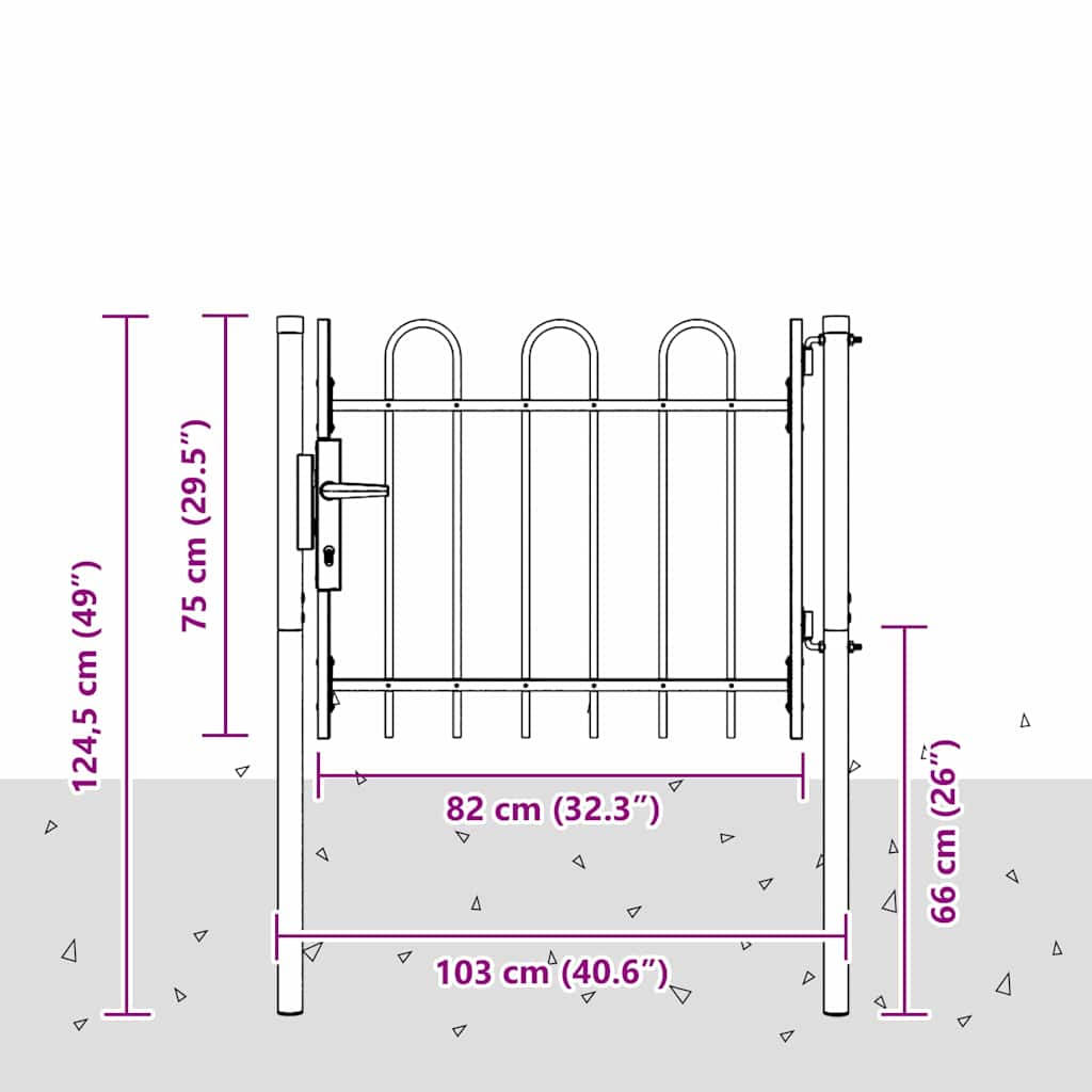 Cancello per recinzione Grigio 100 x 75 cm