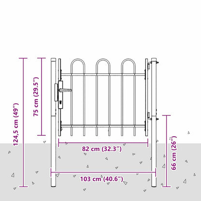 Cancello per recinzione Grigio 100 x 75 cm