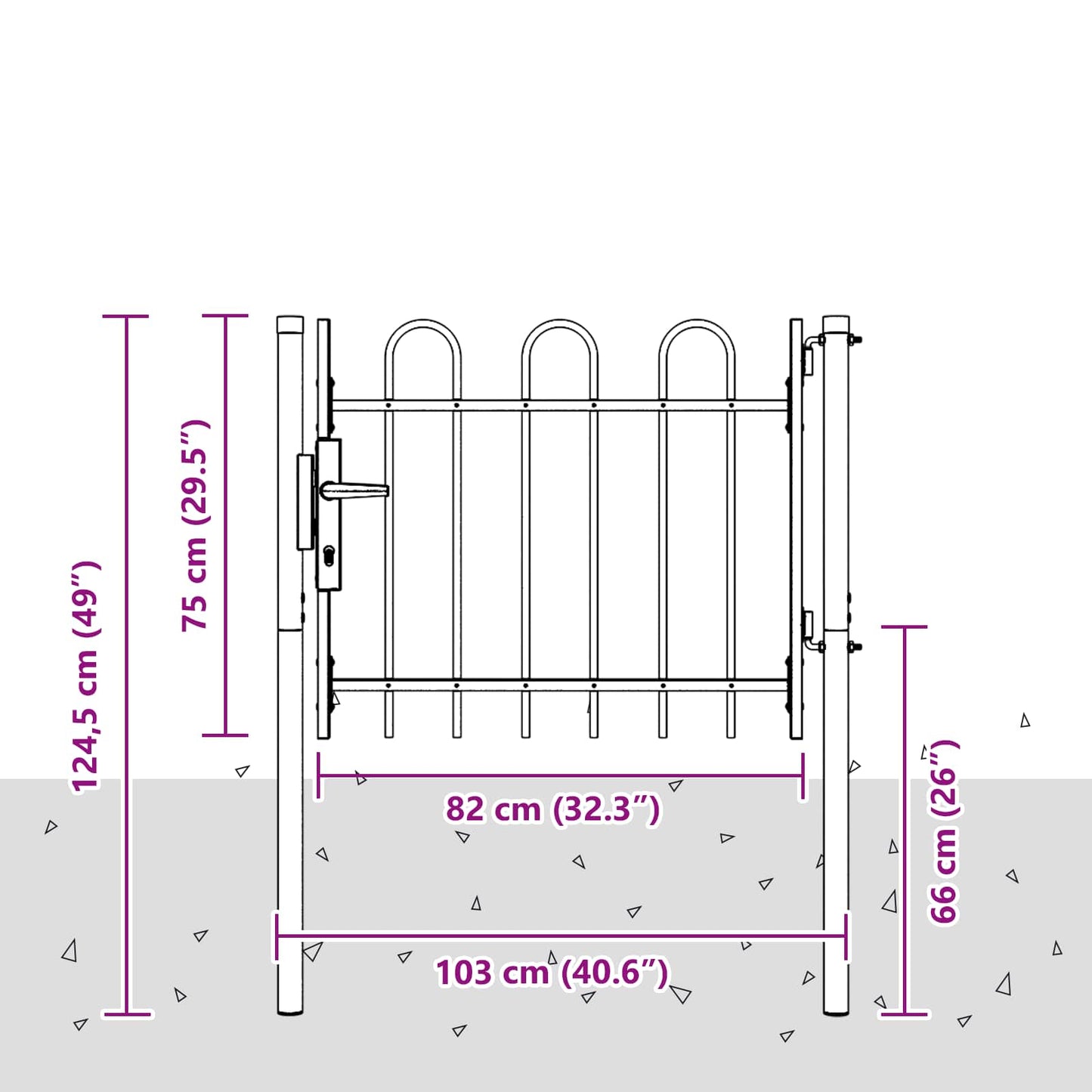 Cancello per recinzione BOXTEL 103 x 124,5 cm | homemem39