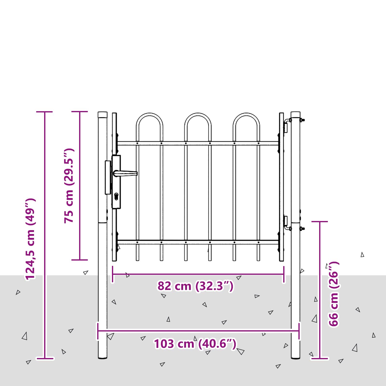 Cancello per recinzione BOXTEL 103 x 124,5 cm | homemem39