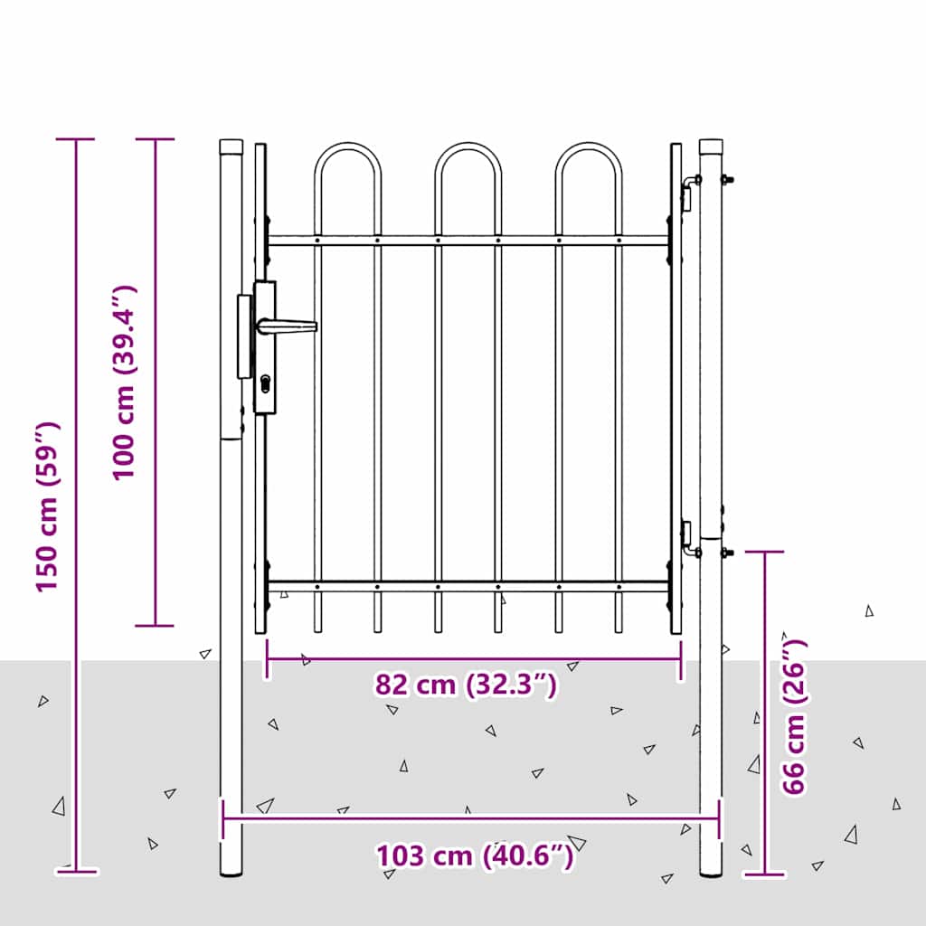Cancello per recinzione Grigio 100 x 100 cm