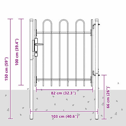 Cancello per recinzione Grigio 100 x 100 cm