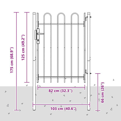 Cancello per recinzione Grigio 100 x 120 cm