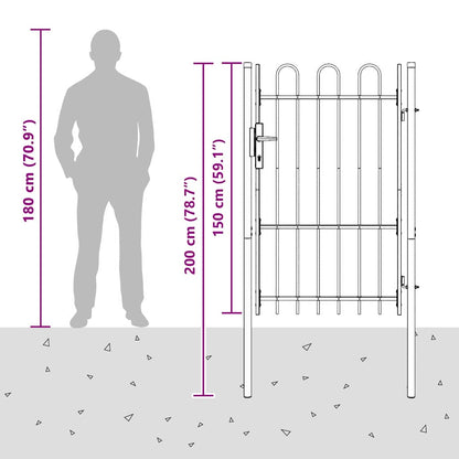 Cancello per recinzione Grigio 100 x 150 cm