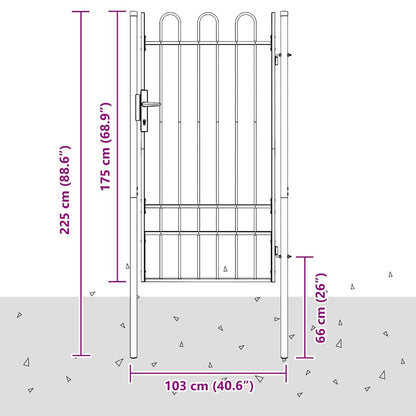 Cancello per recinzione Grigio 100 x 175 cm