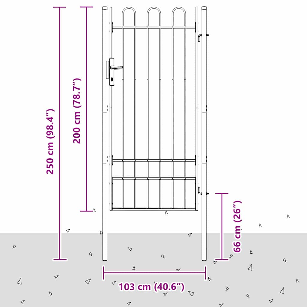 Cancello per recinzione Grigio 100 x 200 cm