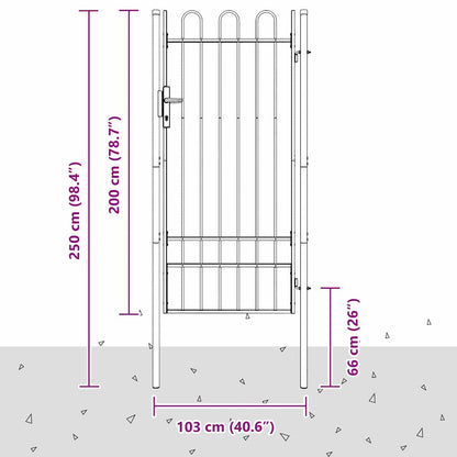 Cancello per recinzione Grigio 100 x 200 cm