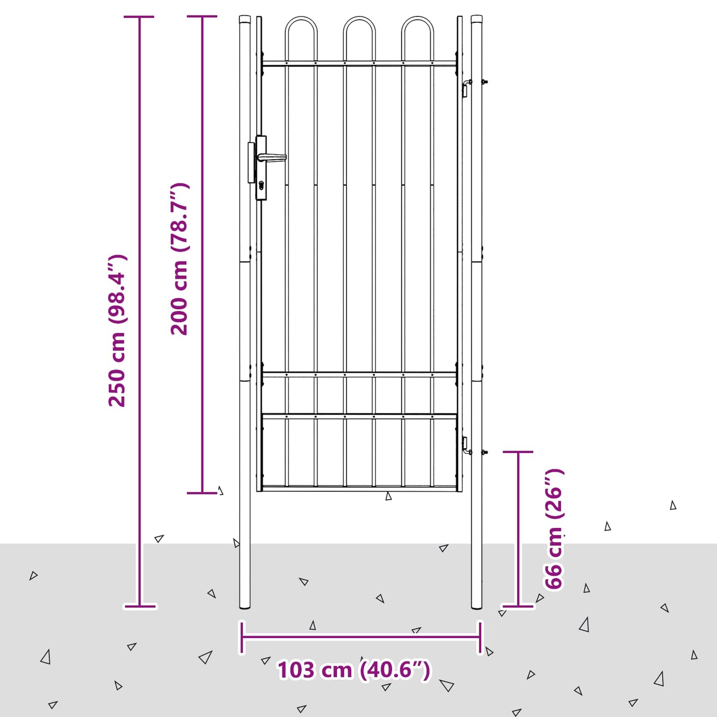 Cancello per recinzione BOXTEL 103 x 250 cm