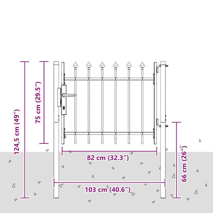 Cancello per recinzione Grigio 100 x 75 cm