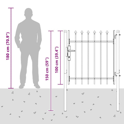Cancello per recinzione Grigio 100 x 100 cm