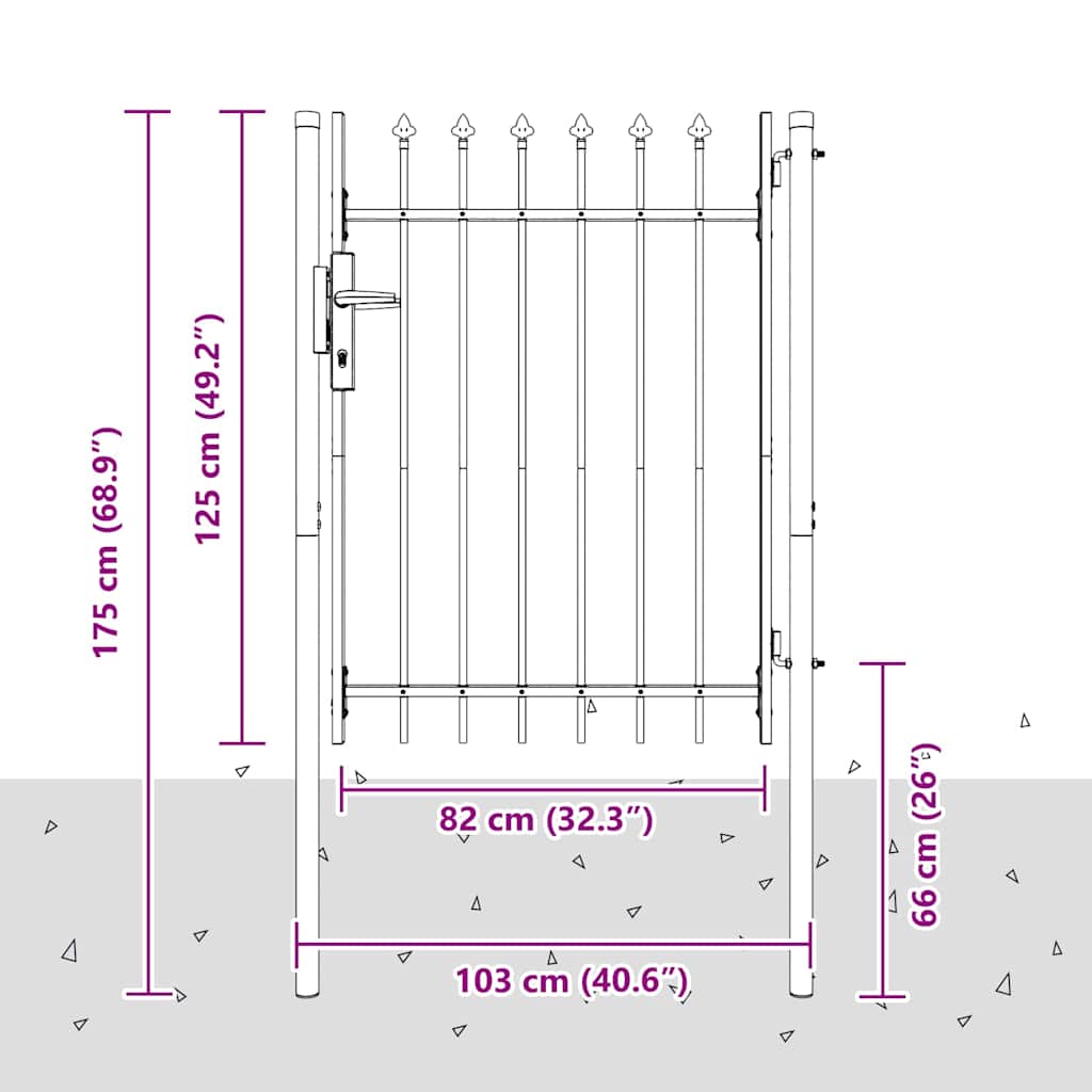 Cancello per recinzione Grigio 100 x 120 cm