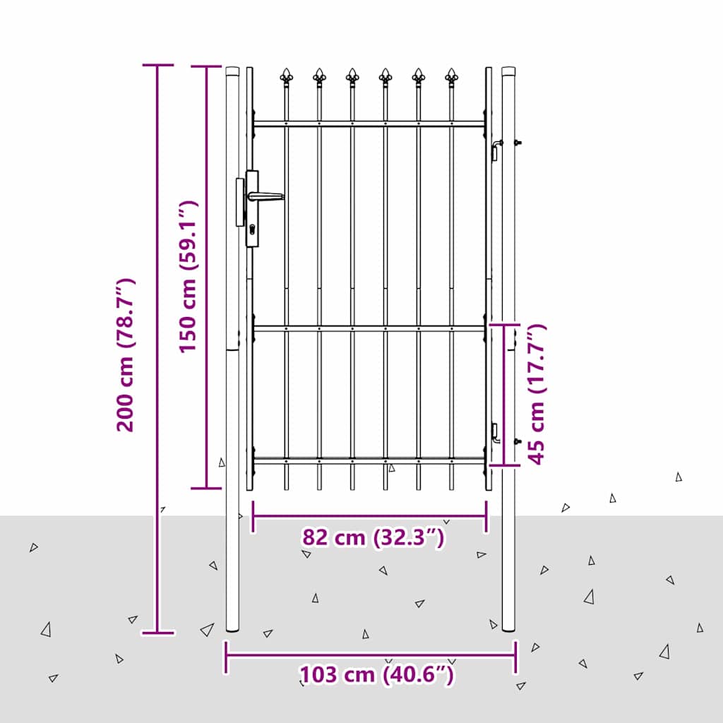 Cancello per recinzione Grigio 100 x 150 cm