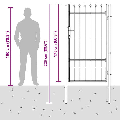 Cancello per recinzione Grigio 100 x 175 cm