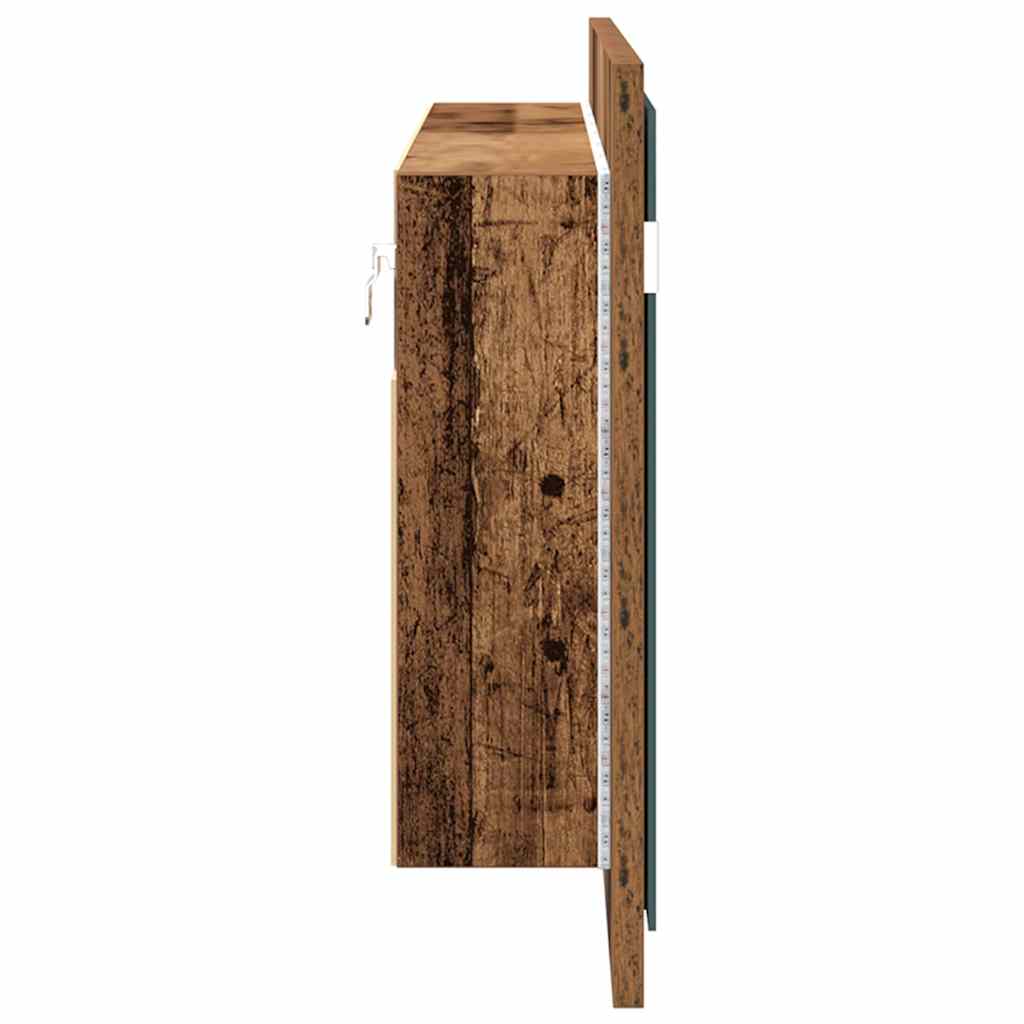 Armadio Specchio LED Legno vecchio 100 x 12 x 45 cm | homemem39