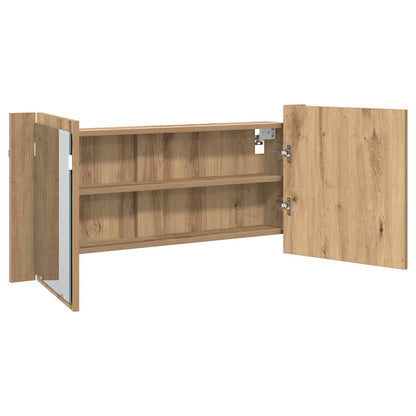 Armadio Specchio LED Rovere artigianale 100 x 12 x 45 cm | homemem39