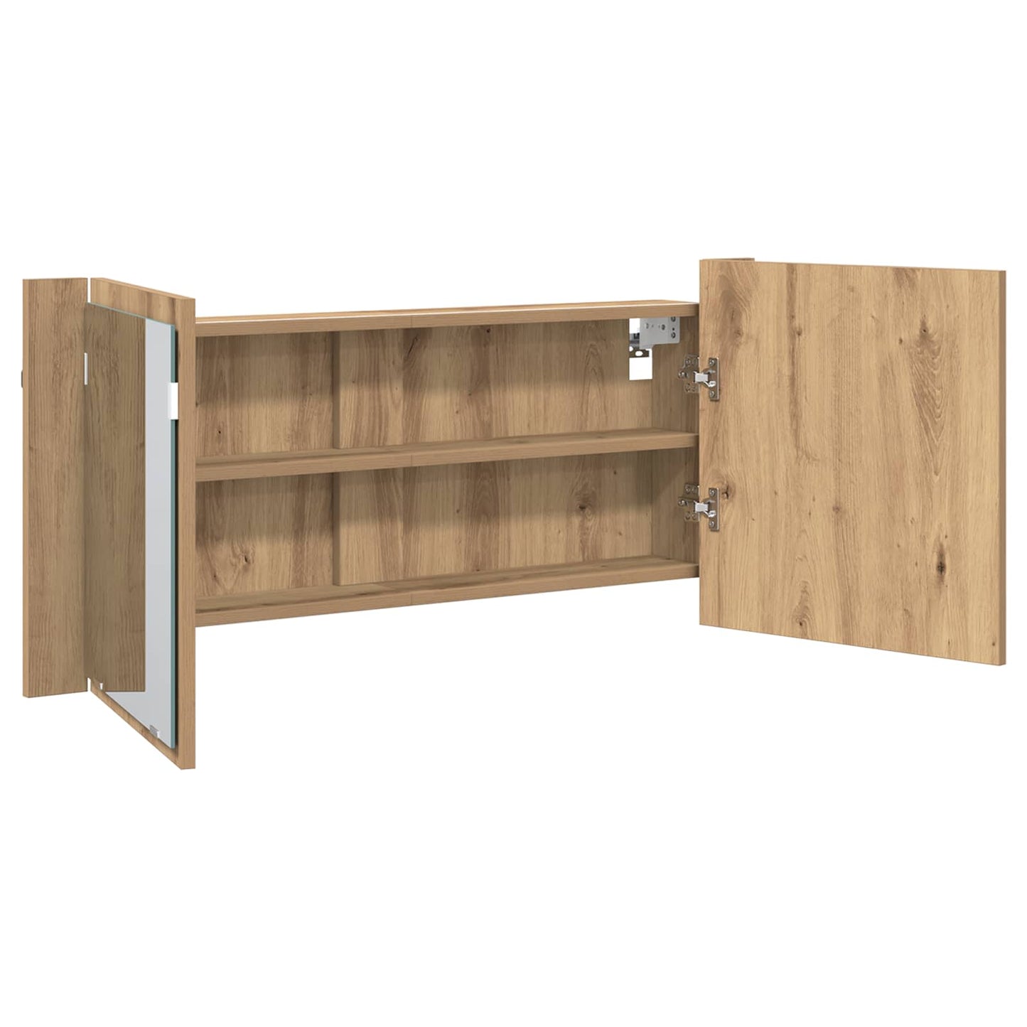 Armadio Specchio LED Rovere artigianale 100 x 12 x 45 cm | homemem39
