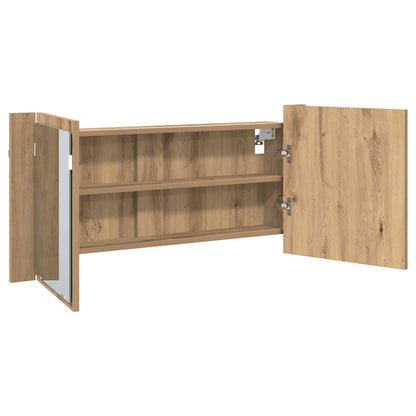 Armadio Specchio LED Rovere artigianale 100 x 12 x 45 cm | homemem39