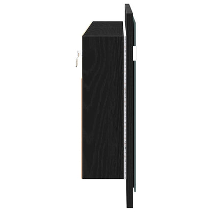 Armadio Specchio LED Rovere Nero 100 x 12 x 45 cm | homemem39