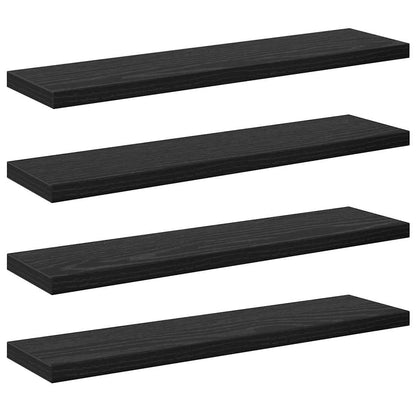 Scaffale 4 pcs Nero 40 x 10 x 1.5 cm Legno multistrato