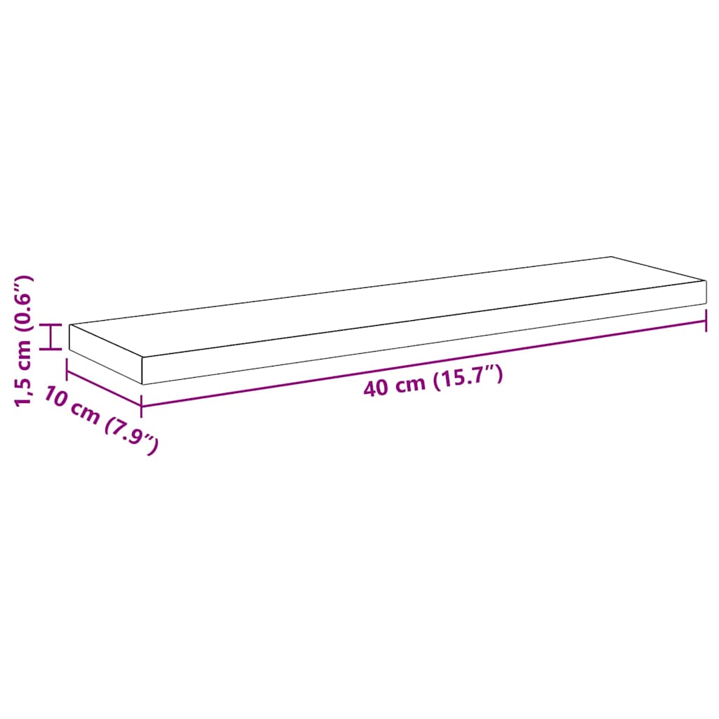 Scaffale 4 pcs Nero 40 x 10 x 1,5 cm Legno multistrato | homemem39