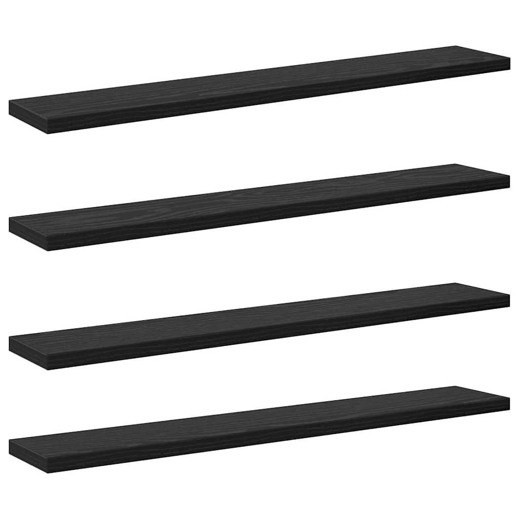 Scaffale 4 pcs Nero 60 x 10 x 1.5 cm Legno multistrato