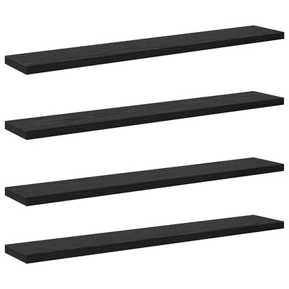 Scaffale 4 pcs Nero 60 x 10 x 1.5 cm Legno multistrato