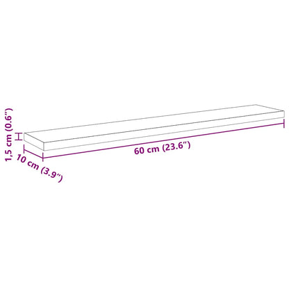 Scaffale 4 pcs Nero 60 x 10 x 1.5 cm Legno multistrato