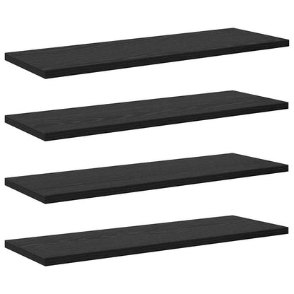 Scaffale 4 pcs Nero 60 x 20 x 1.5 cm Legno multistrato