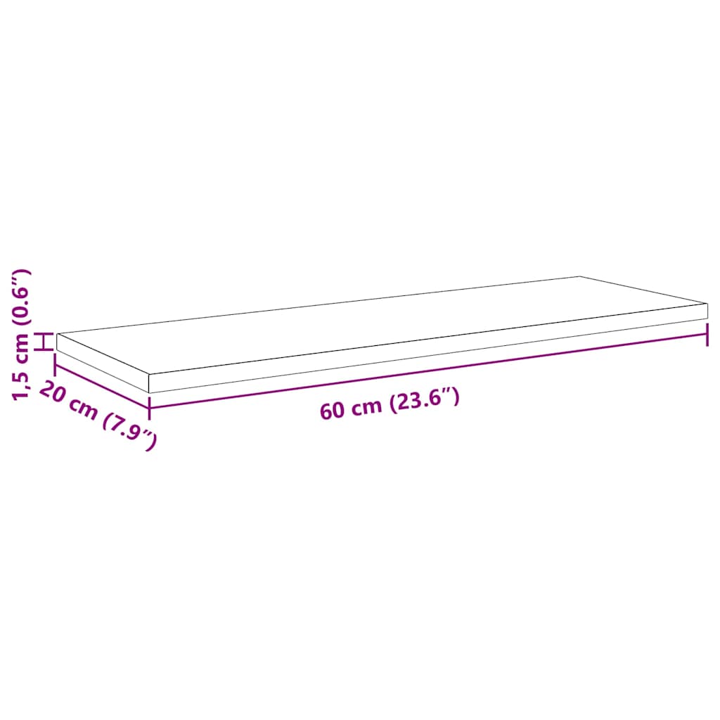Scaffale 4 pcs Nero 60 x 20 x 1,5 cm Legno multistrato | homemem39