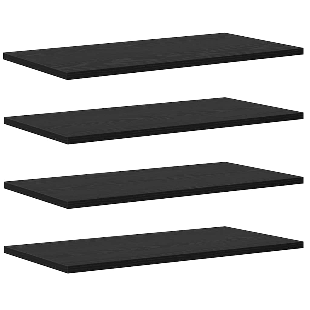 Scaffale 4 pcs Nero 60 x 30 x 1.5 cm Legno multistrato