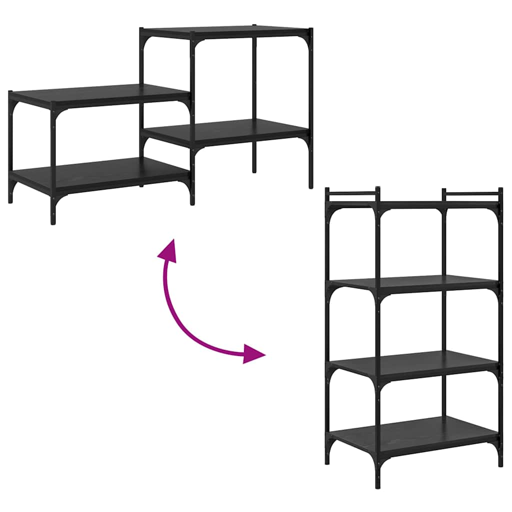 Scaffale 4 pcs Nero 60 x 40 x 1,5 cm Legno multistrato | homemem39