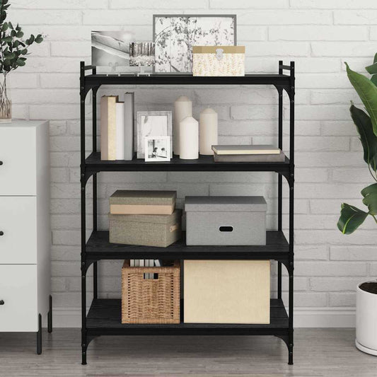 Scaffale 4 pcs Nero 80 x 40 x 1.5 cm Legno multistrato