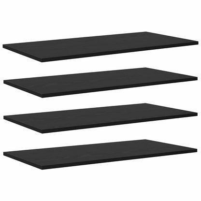 Scaffale 4 pcs Nero 80 x 40 x 1.5 cm Legno multistrato