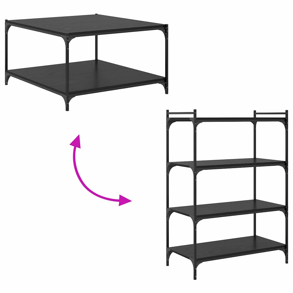 Scaffale 4 pcs Nero 80 x 40 x 1.5 cm Legno multistrato
