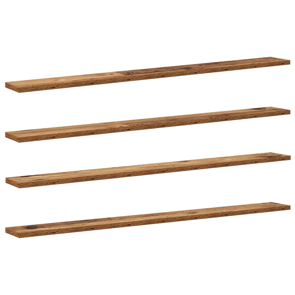 Scaffale 4 pcs Marrone 100 x 10 x 1.5 cm Legno multistrato