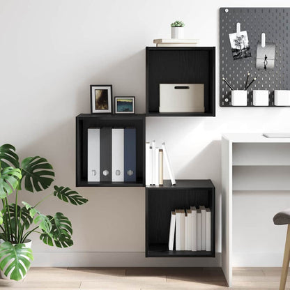Armadietto a muro Rovere Nero 37 x 37 x 37 cm Legno multistrato | homemem39