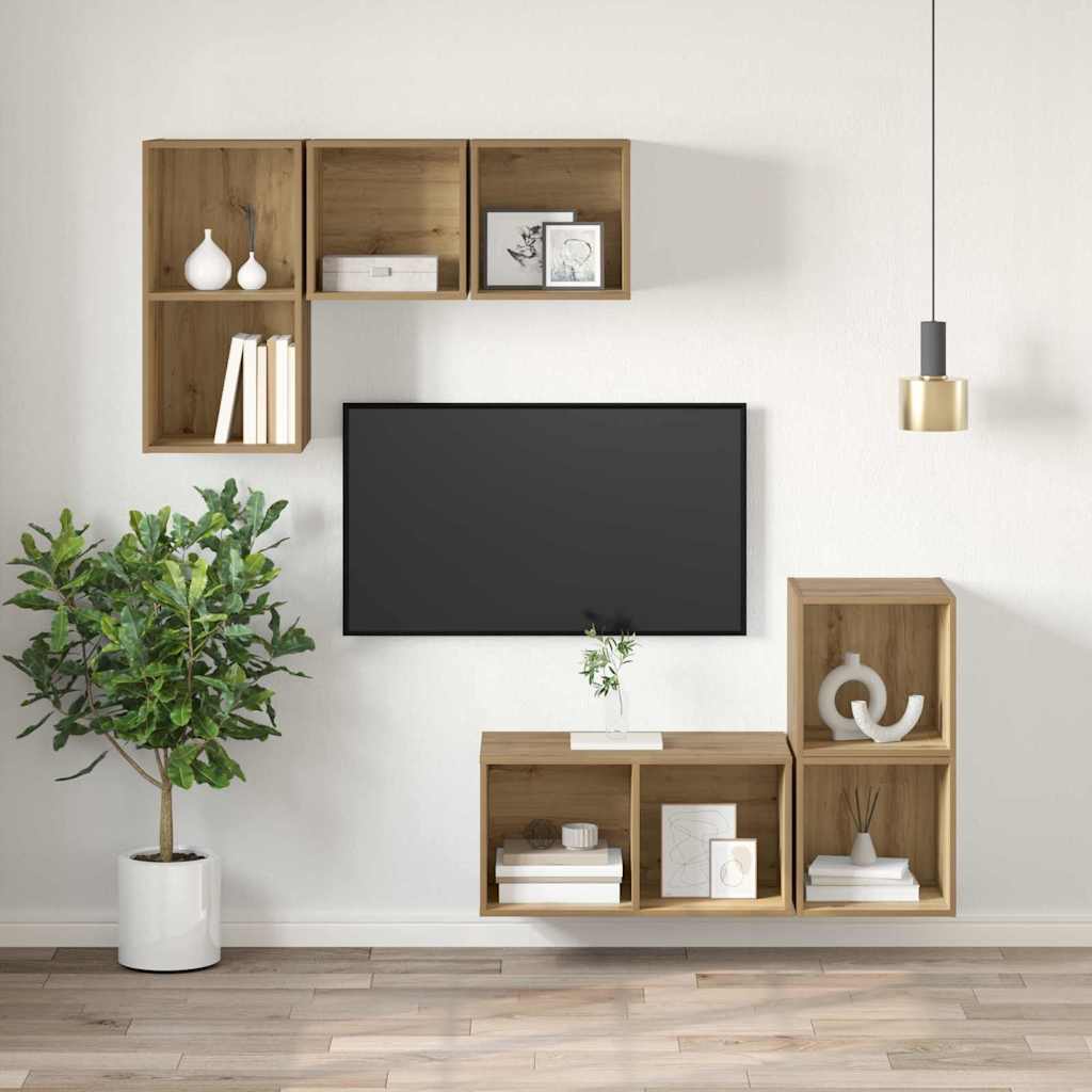 Mobile TV rovere artigianale 37 x 37 x 72 cm Legno multistrato