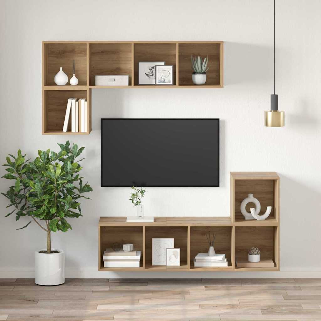 Mobile TV rovere artigianale 37 x 37 x 107 cm Legno multistrato