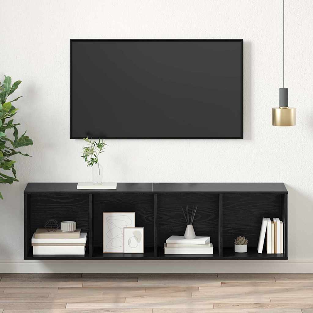 Mobile TV Rovere nero 37 x 37 x 142.5 cm Legno multistrato