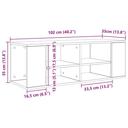 Mobile TV da Muro rovere artigianale 102 x 35 x 35 cm