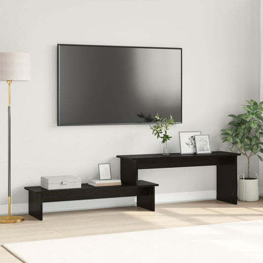 Set mobile TV Rovere Nero 180,5 x 30 x 43 cm Legno multistrato