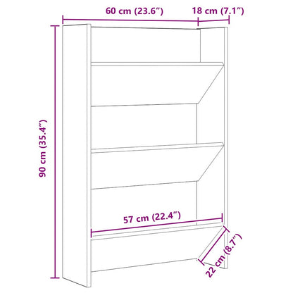 Armadio per scarpe da muro Altro Rovere nero Legno multistrato